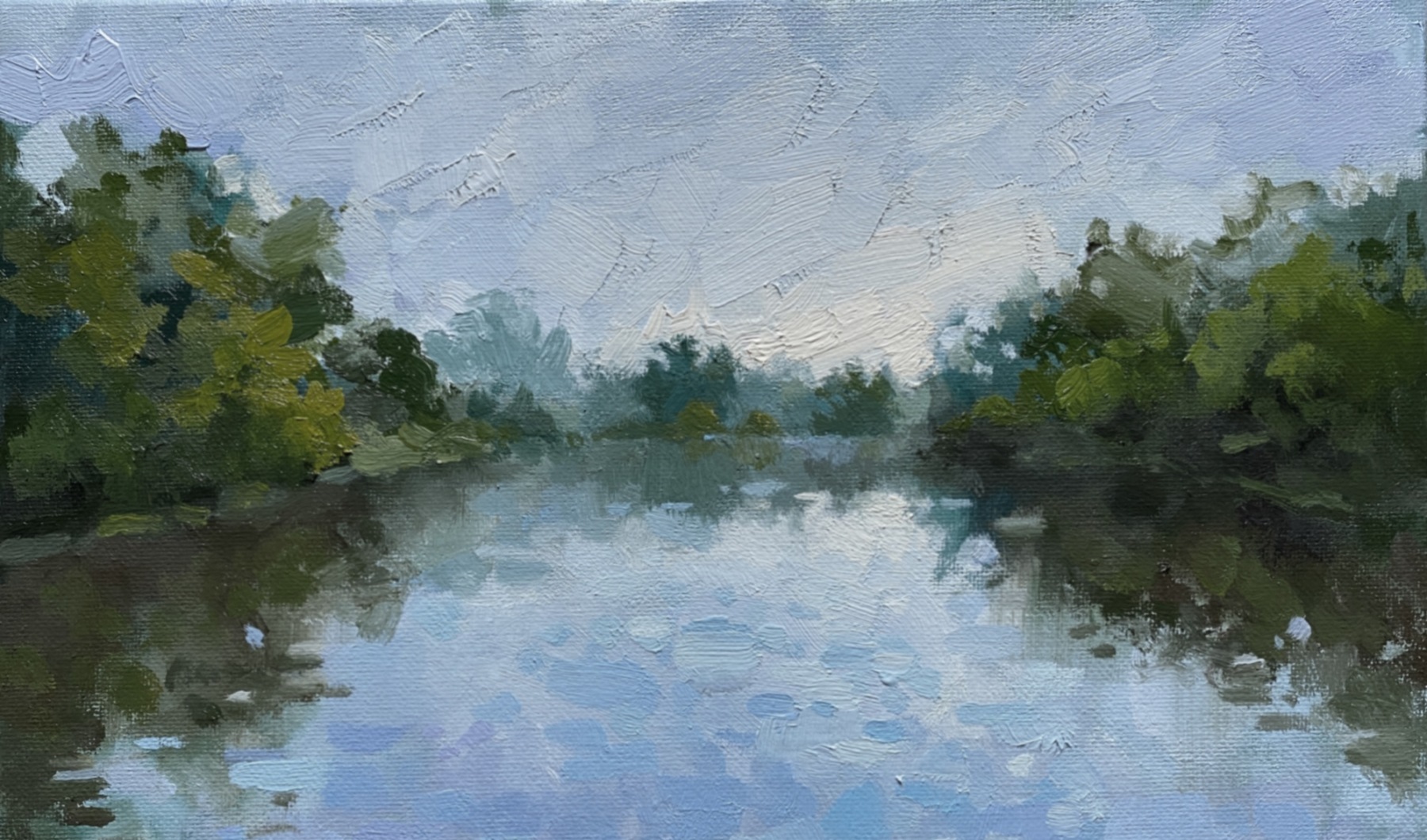 oil painting of lake